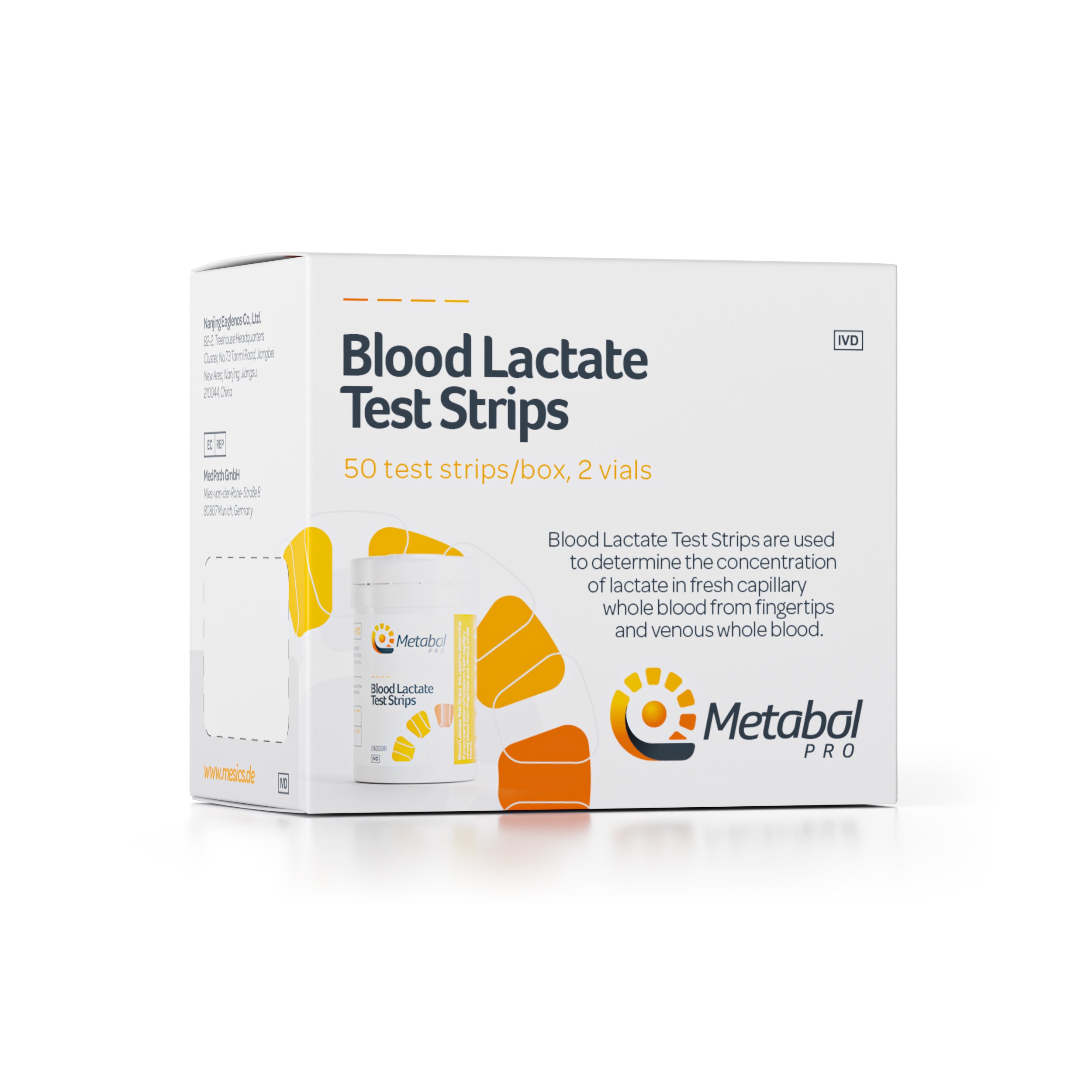 Lactate Test Strips (50 Pieces per Box)