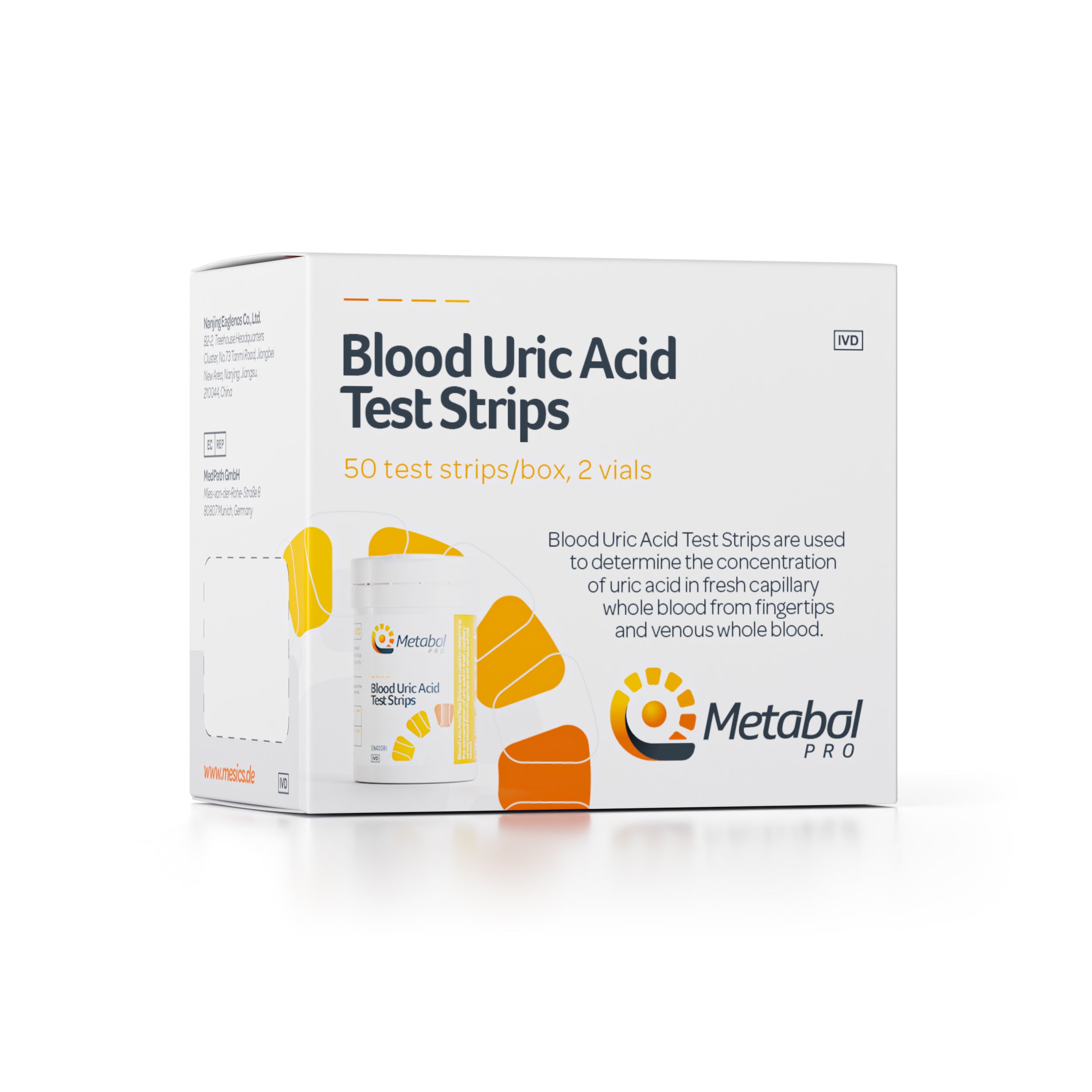 Uric Acid Teststrips (50 Pieces per Box)